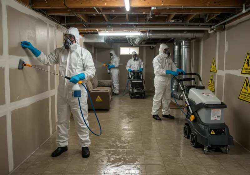 Basement Moisture Removal and Structural Drying process in Greenbrier, AR